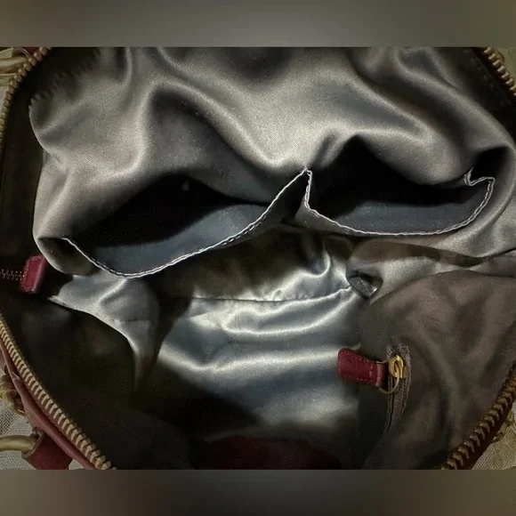 Vintage Y2K Coach tote bag dark red Maroon Leather Satchel with Gold Accents - Picture 9 of 17